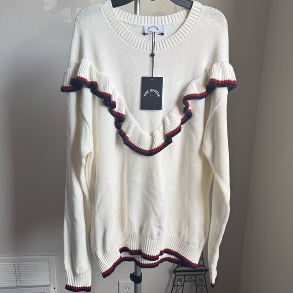 NEW The Upside Columbia Boo Frill Knit Top Cotton Sweater Sz M - Picture 5 of 10